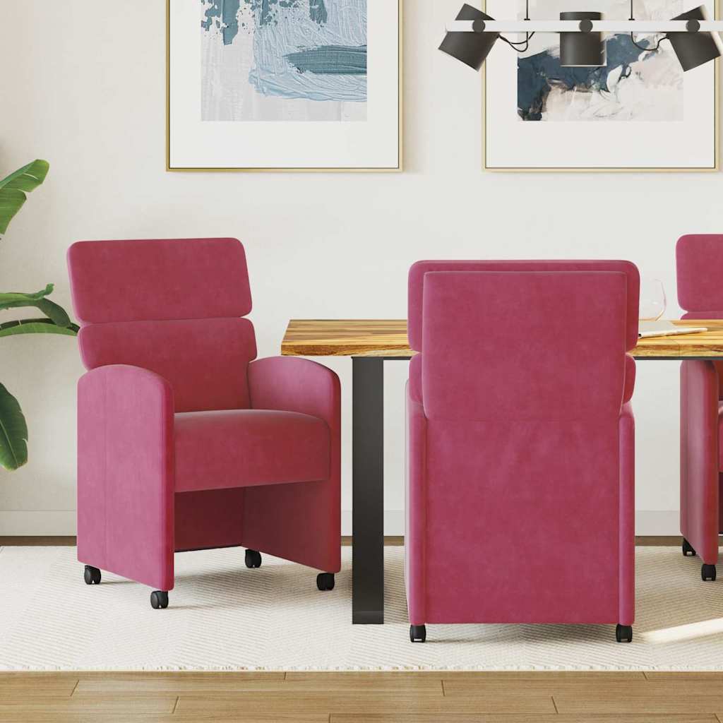 Sillas De Comedor Con Ruedas 2 Uds. Terciopelo