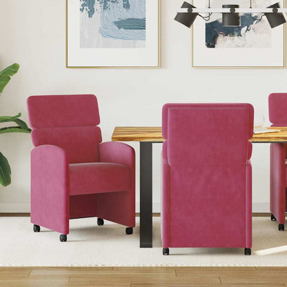 Sillas De Comedor Con Ruedas 2 Uds. Terciopelo