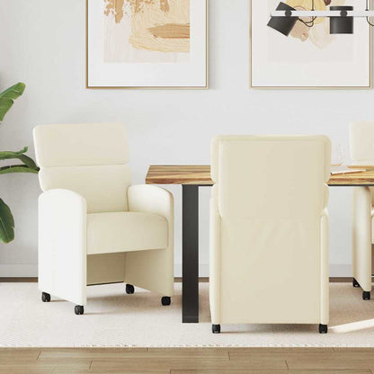 Sillas De Comedor Con Ruedas 2 Uds. Cuero Sintético