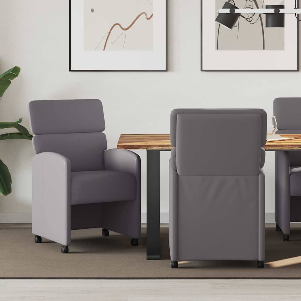 Sillas De Comedor Con Ruedas 2 Uds. Cuero Sintético