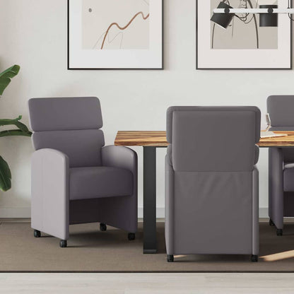 Sillas De Comedor Con Ruedas 2 Uds. Cuero Sintético