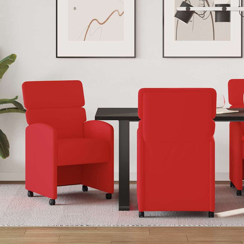 Sillas De Comedor Con Ruedas 2 Uds. Cuero Sintético