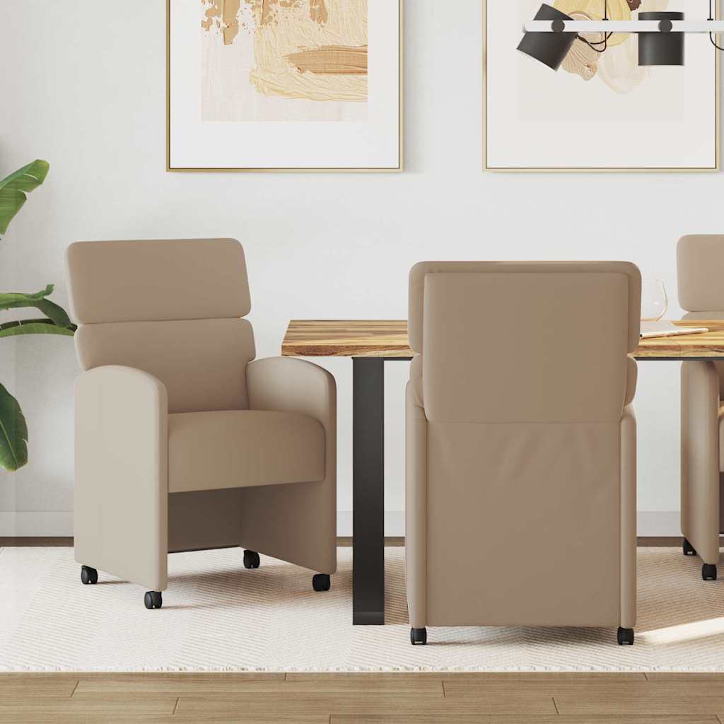 Sillas De Comedor Con Ruedas 2 Uds. Cuero Sintético