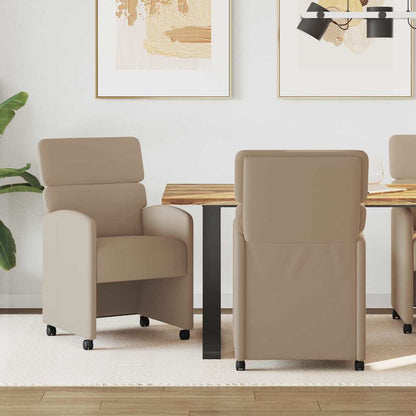 Sillas De Comedor Con Ruedas 2 Uds. Cuero Sintético