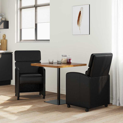 Sillas De Comedor Con Ruedas 2 Uds. Cuero Sintético