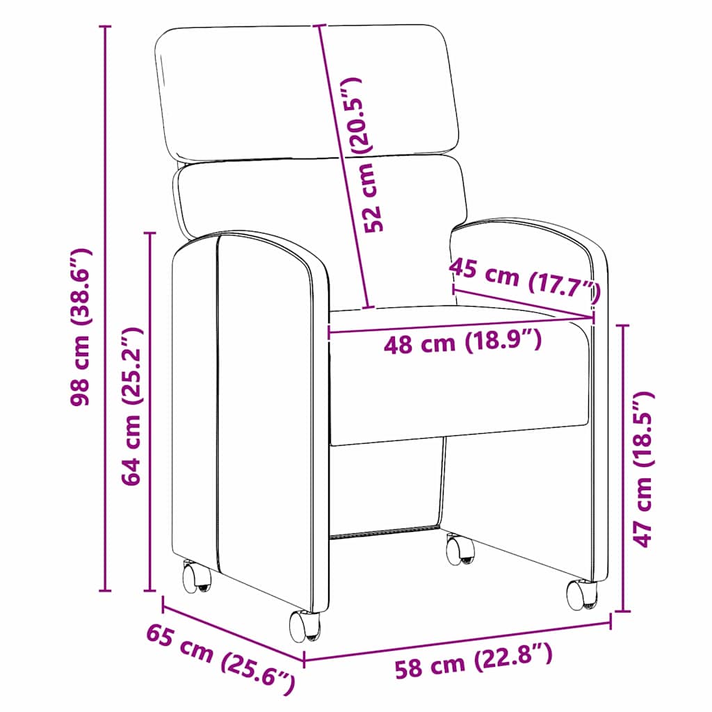 Sillas De Comedor Con Ruedas 2 Uds. Cuero Sintético