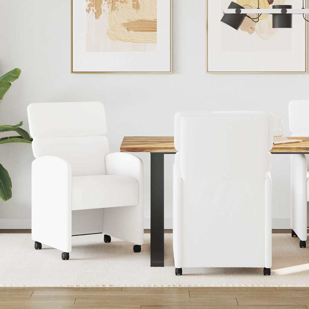 Sillas De Comedor Con Ruedas 2 Uds. Cuero Sintético