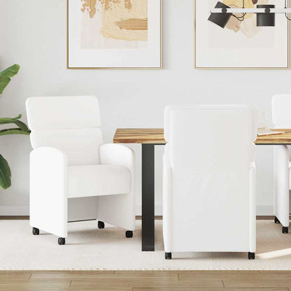 Sillas De Comedor Con Ruedas 2 Uds. Cuero Sintético