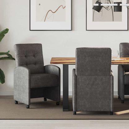 Sillas De Comedor Con Ruedas 2 Uds. Cuero Sintético