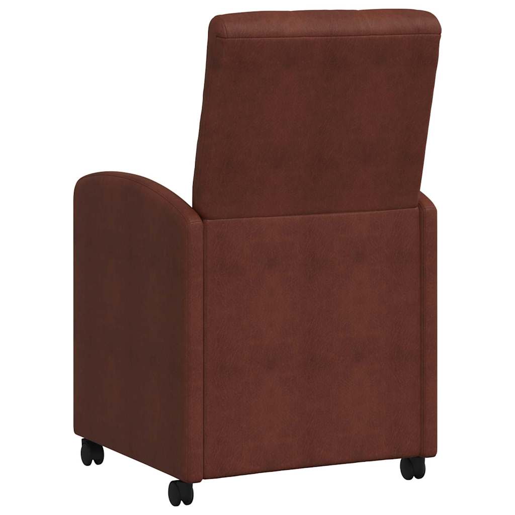 Sillas De Comedor Con Ruedas 2 Uds. Cuero Sintético