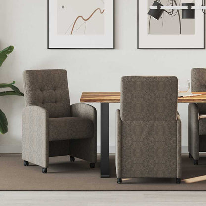 Sillas De Comedor Con Ruedas 2 Uds. Cuero De Ante Sintético