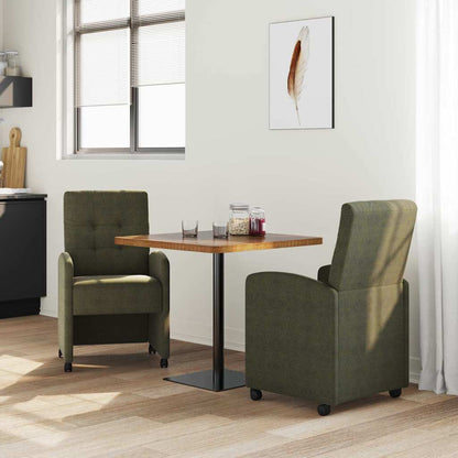 Sillas De Comedor Con Ruedas 2 Uds. Cuero De Ante Sintético