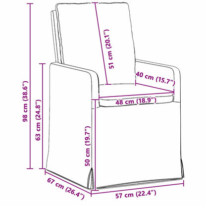 Sillas De Comedor 2 Uds. Tela 57 X 67 X 98 Cm