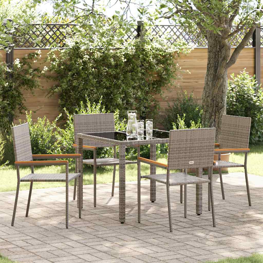 Conjunto De Comedor De Jardín 7 Pcs Ratán Sintético