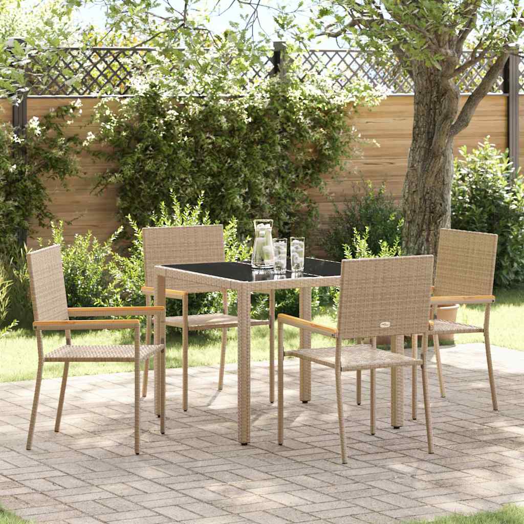 Conjunto De Comedor De Jardín 7 Pcs Ratán Sintético