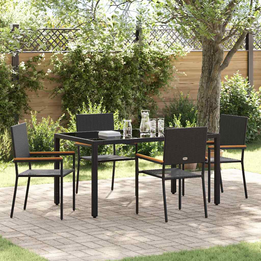 Conjunto De Comedor De Jardín 7 Pcs Ratán Sintético