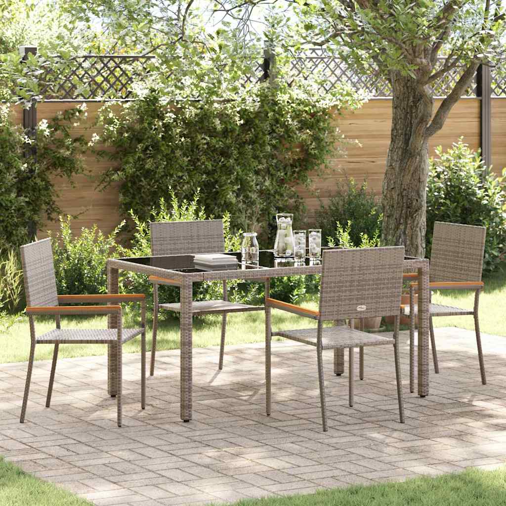 Conjunto De Comedor De Jardín 7 Pcs Ratán Sintético