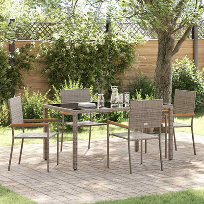 Conjunto De Comedor De Jardín 7 Pcs Ratán Sintético