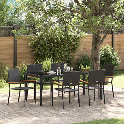 Conjunto De Comedor De Jardín 7 Pcs Ratán Sintético