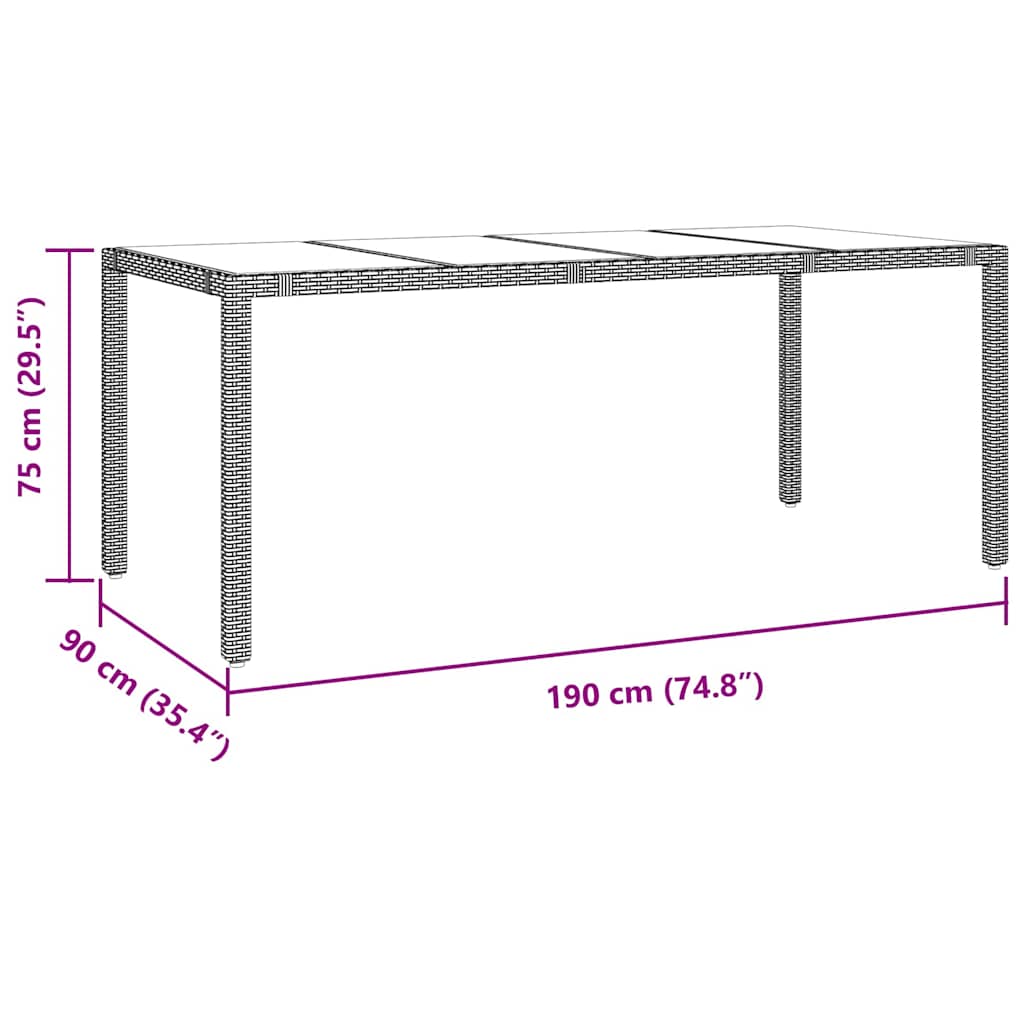 Conjunto De Comedor De Jardín 7 Pcs Ratán Sintético