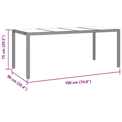 Conjunto De Comedor De Jardín 7 Pcs Ratán Sintético