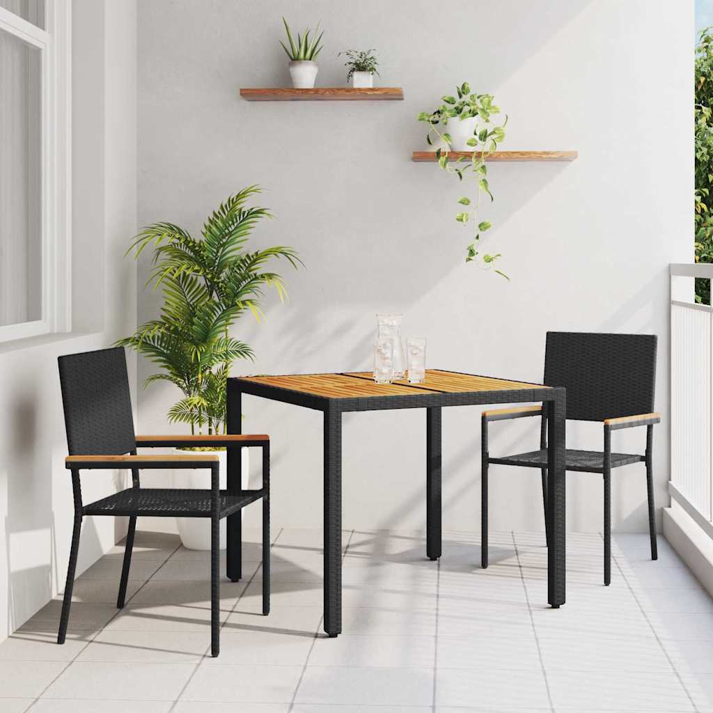Conjunto De Comedor De Jardín 9 Pcs Ratán Sintético