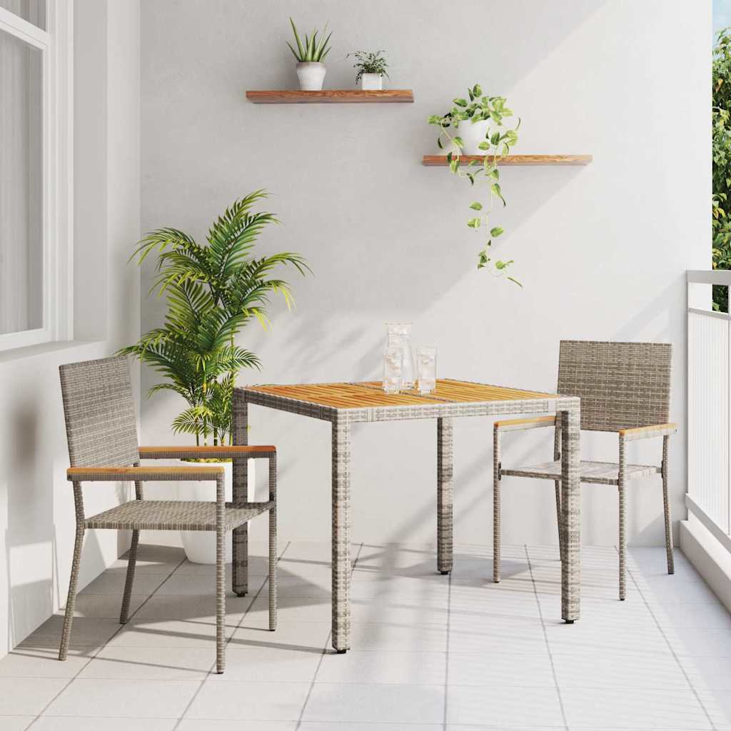 Conjunto De Comedor De Jardín 9 Pcs Ratán Sintético