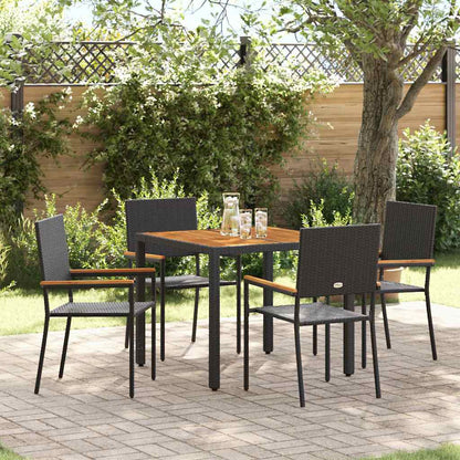 Conjunto De Comedor De Jardín 9 Pcs Ratán Sintético