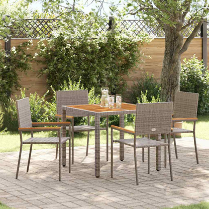 Conjunto De Comedor De Jardín 9 Pcs Ratán Sintético