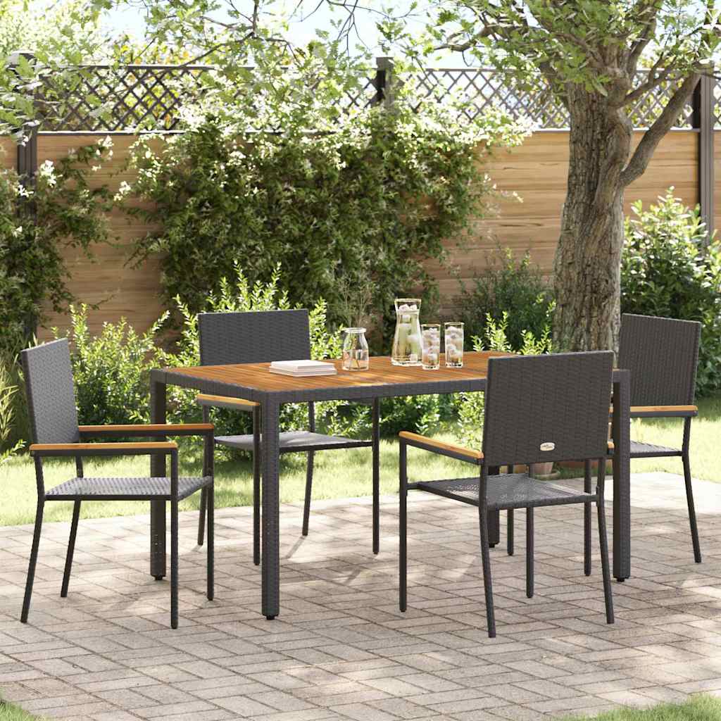 Conjunto De Comedor De Jardín 9 Pcs Ratán Sintético