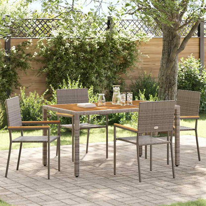 Conjunto De Comedor De Jardín 9 Pcs Ratán Sintético