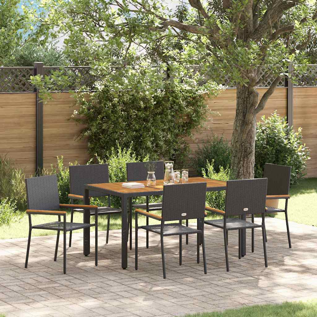 Conjunto De Comedor De Jardín 9 Pcs Ratán Sintético