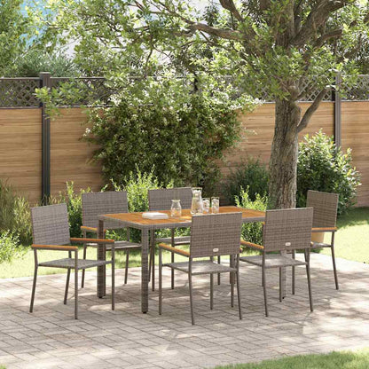 Conjunto De Comedor De Jardín 9 Pcs Ratán Sintético