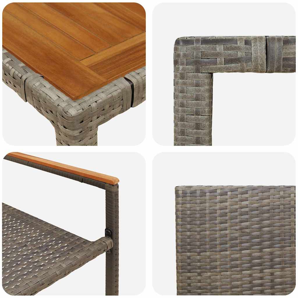 Conjunto De Comedor De Jardín 9 Pcs Ratán Sintético