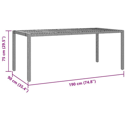 Conjunto De Comedor De Jardín 9 Pcs Ratán Sintético