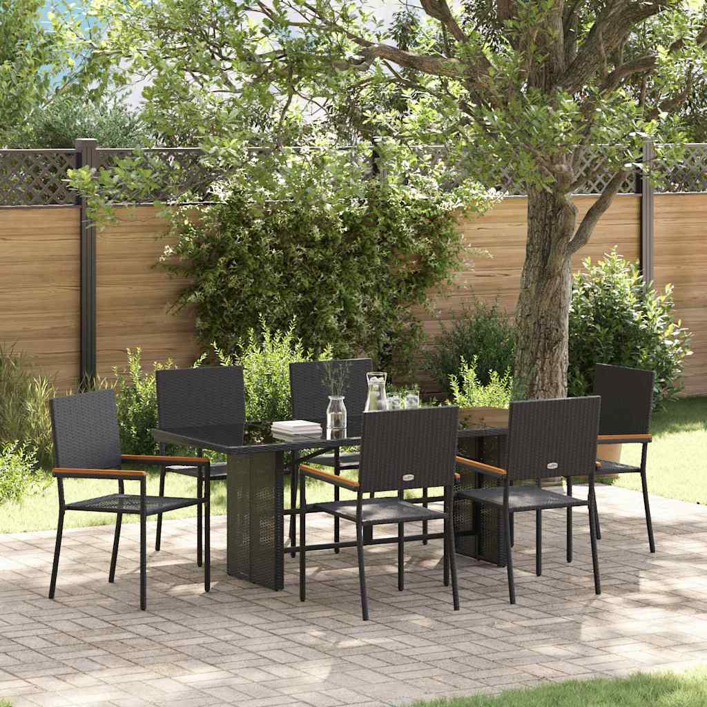 Conjunto De Comedor De Jardín 9 Pcs Ratán Sintético