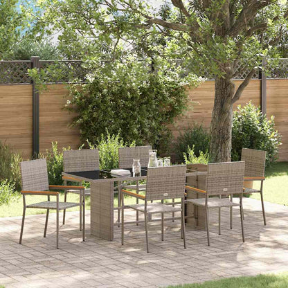 Conjunto De Comedor De Jardín 9 Pcs Ratán Sintético