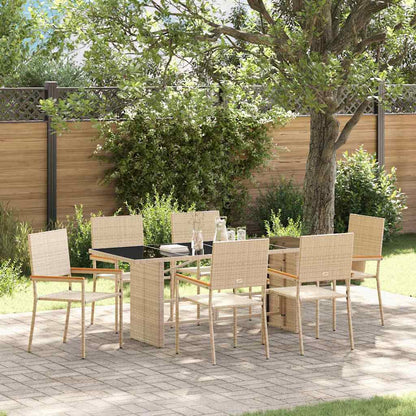 Conjunto De Comedor De Jardín 9 Pcs Ratán Sintético