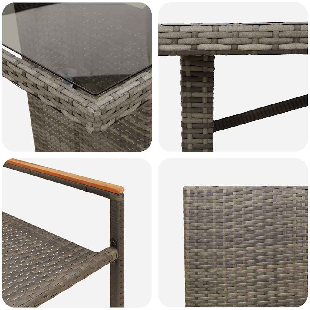 Conjunto De Comedor De Jardín 9 Pcs Ratán Sintético