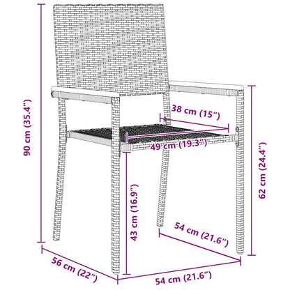 Conjunto De Comedor De Jardín 9 Pcs Ratán Sintético