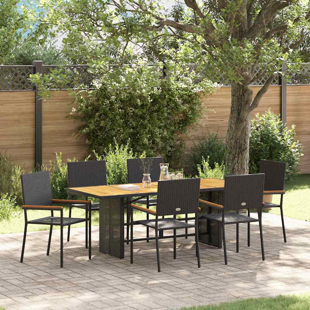 Conjunto De Comedor De Jardín 9 Pcs Ratán Sintético
