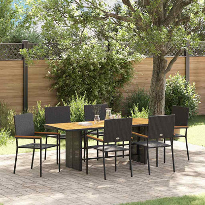 Conjunto De Comedor De Jardín 9 Pcs Ratán Sintético