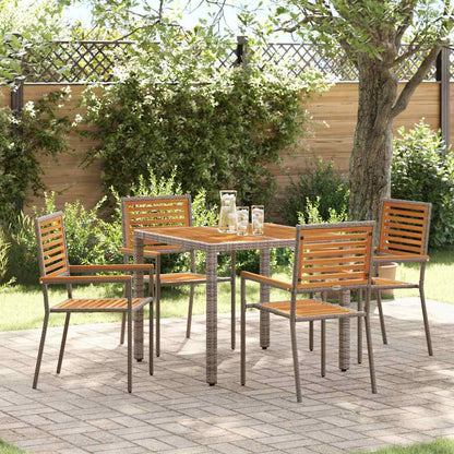 Conjunto De Comedor De Jardín 9 Pcs Y Marrón