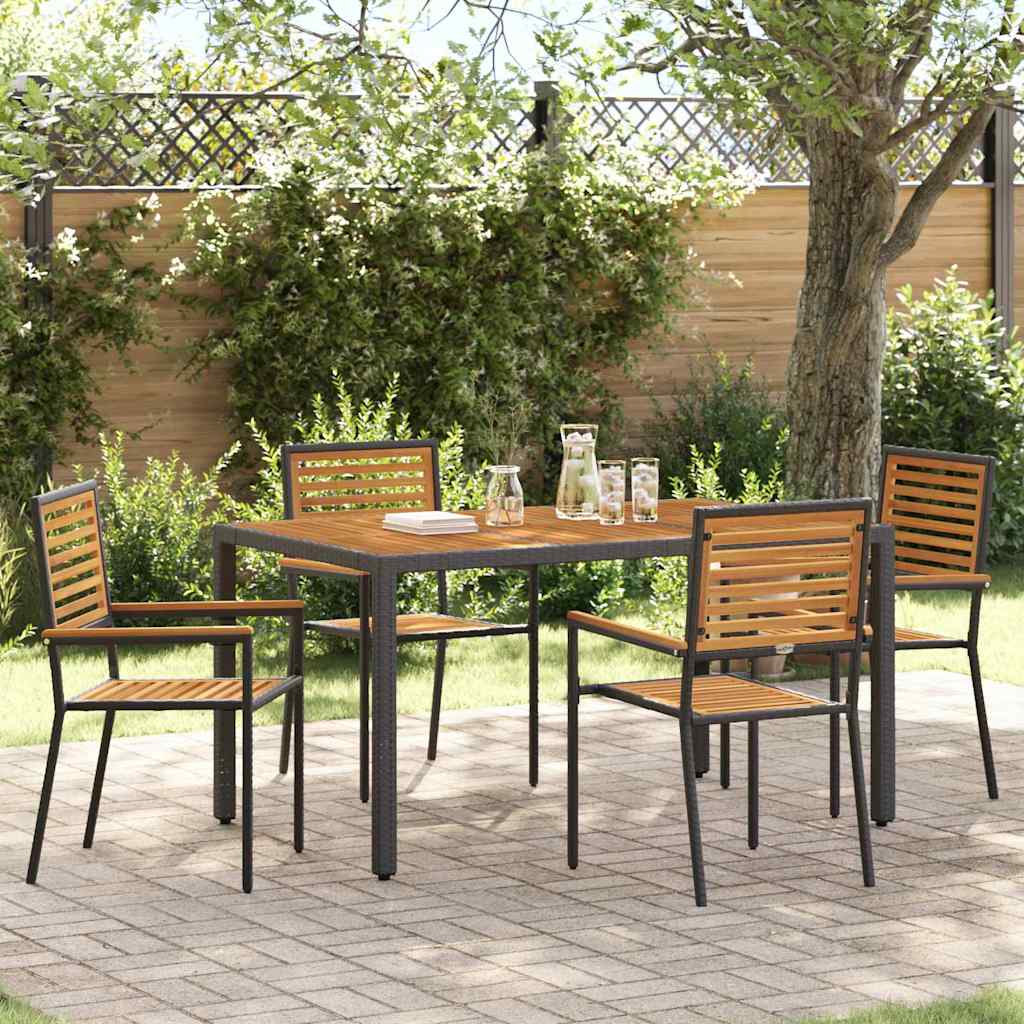 Conjunto De Comedor De Jardín 9 Pcs Y Marrón