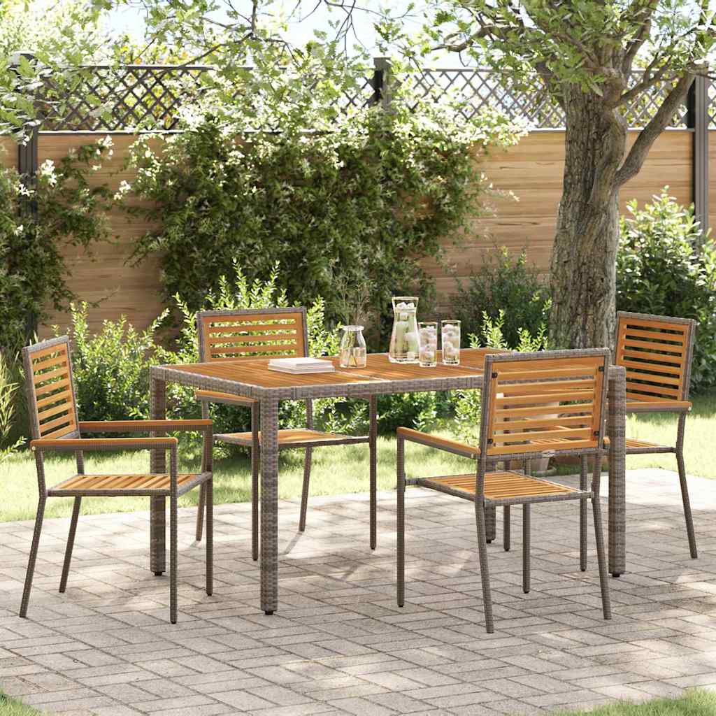 Conjunto De Comedor De Jardín 9 Pcs Y Marrón