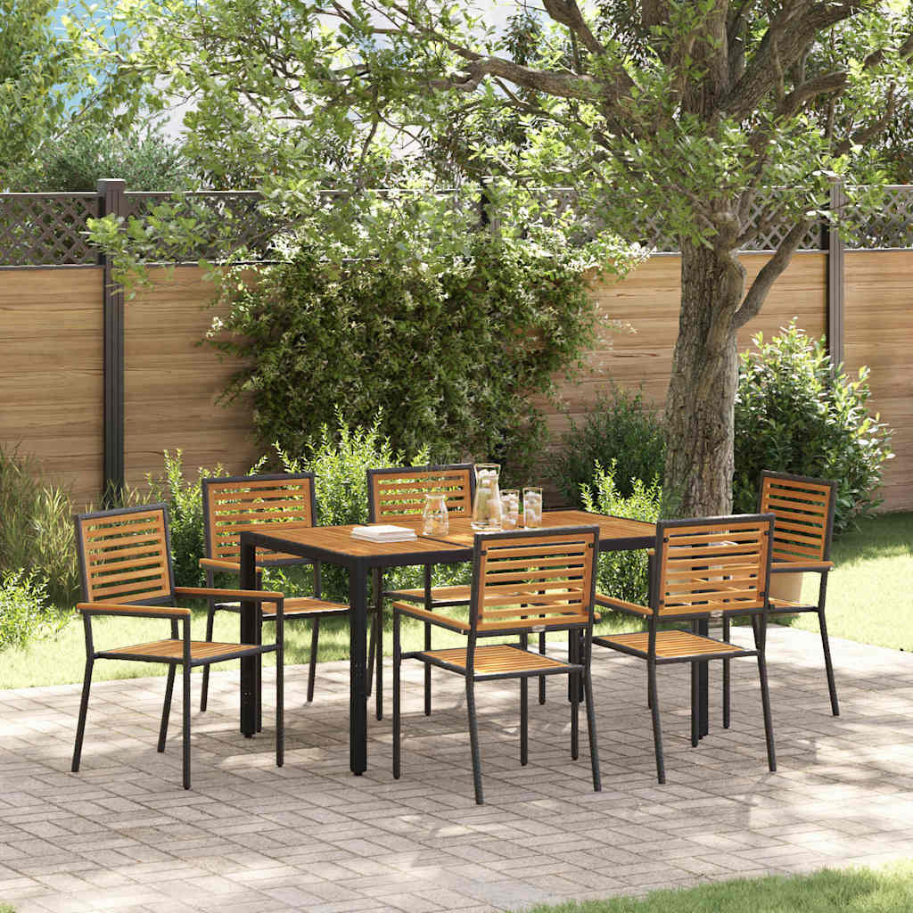 Conjunto De Comedor De Jardín 9 Pcs Y Marrón