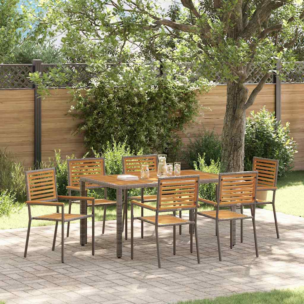 Conjunto De Comedor De Jardín 9 Pcs Y Marrón