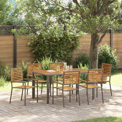 Conjunto De Comedor De Jardín 9 Pcs Y Marrón