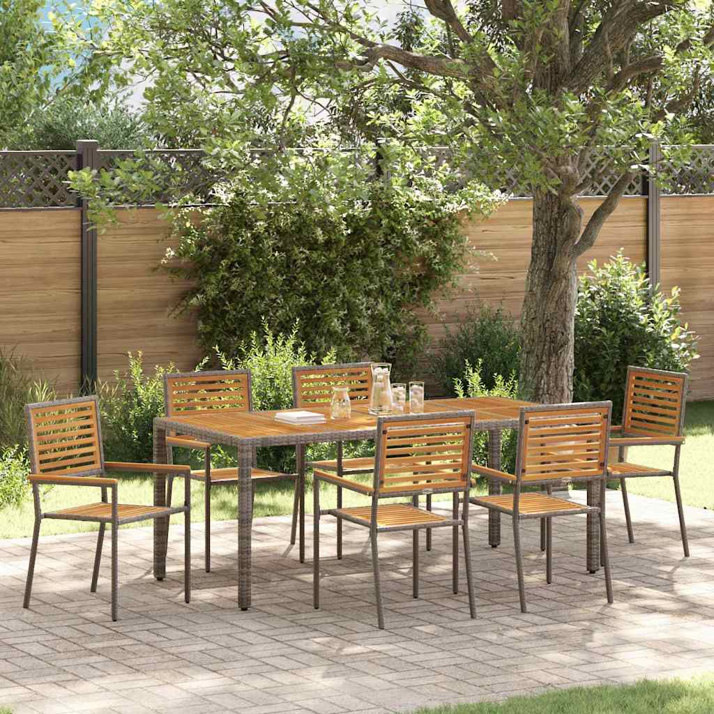 Conjunto De Comedor De Jardín 9 Pcs Y Marrón