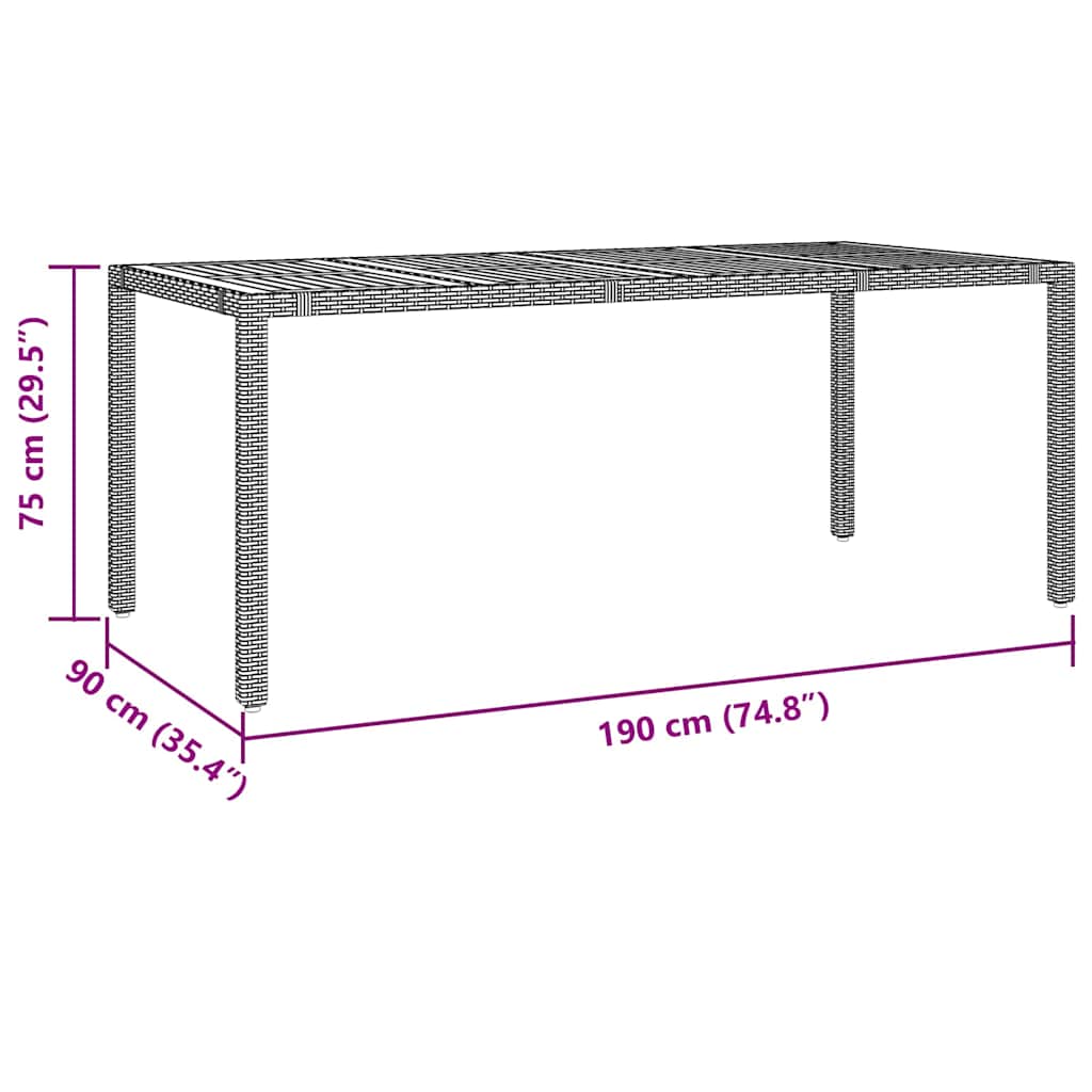 Conjunto De Comedor De Jardín 9 Pcs Y Marrón